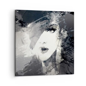 Canvastavla - Bild på duk - Bakom grå voile - 60x60 cm