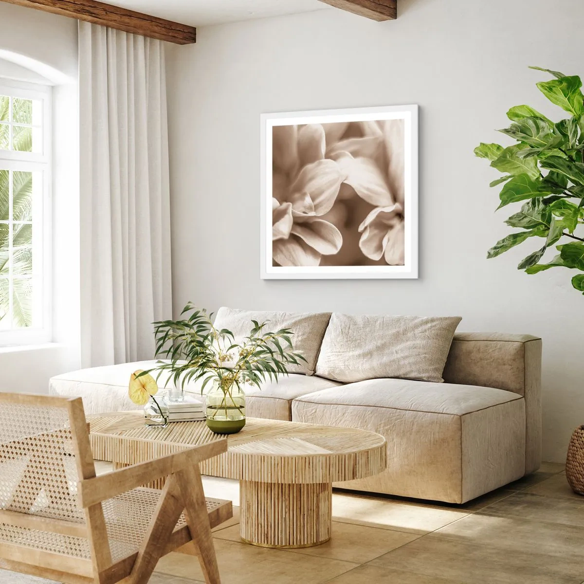 Affisch i vit ram - Milda som ett leende - 50x50 cm