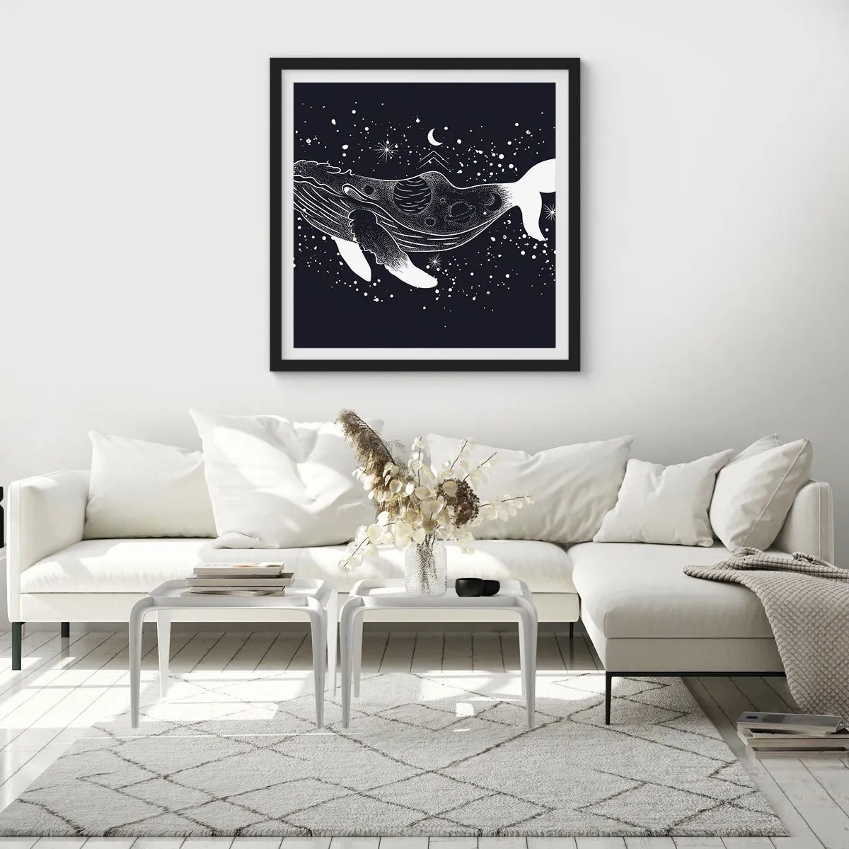 Affisch i svart ram - I universumets hav - 30x30 cm