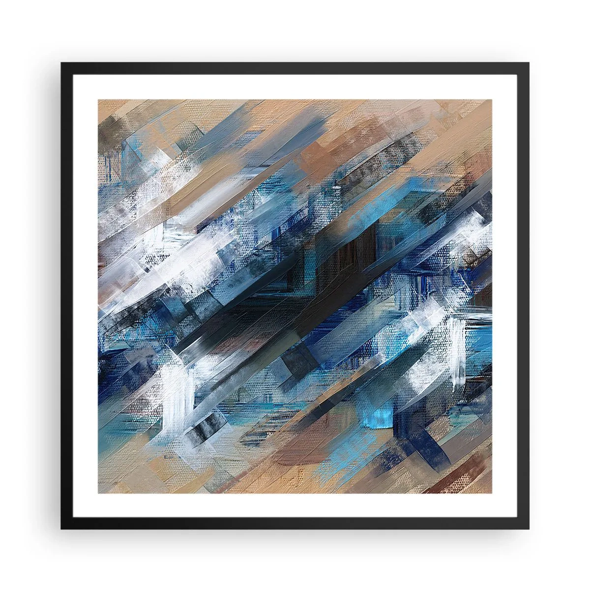 Affisch i svart ram - På en blå sluttning - 60x60 cm