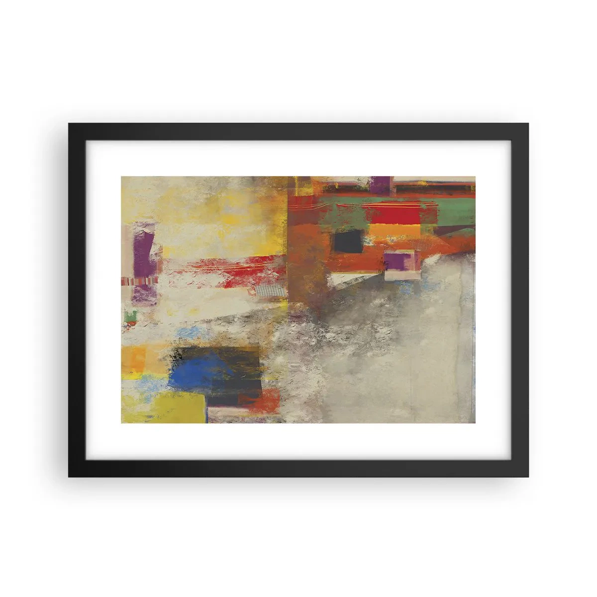 Affisch i svart ram - Färgernas geometri - 40x30 cm
