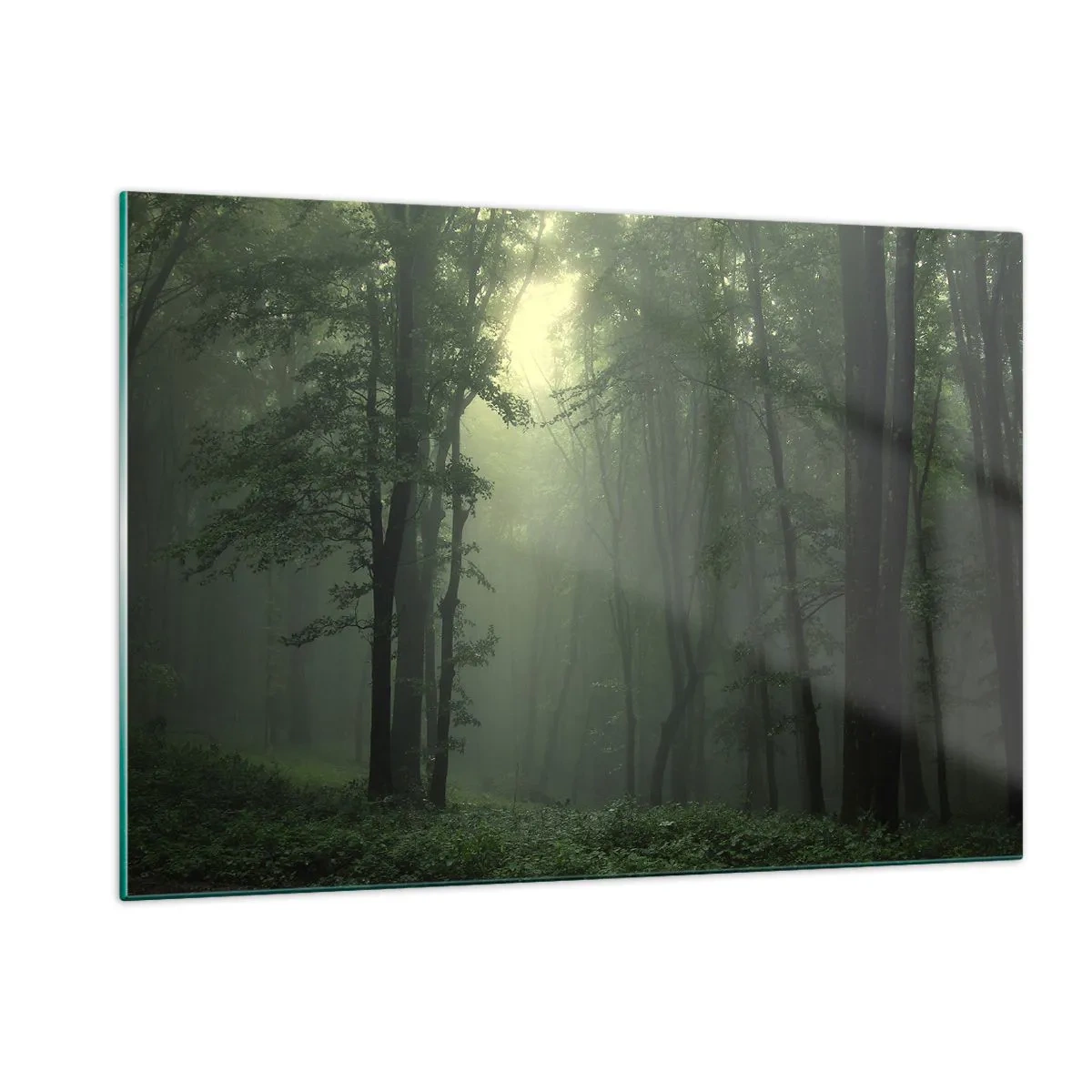 Glastavla - Bild på glas - Innan skogen vaknar - 120x80 cm