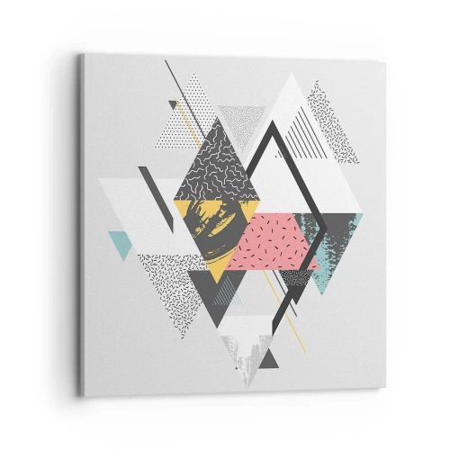 Canvastavla - Bild på duk - Komposition med triangel och romb - 70x70 cm