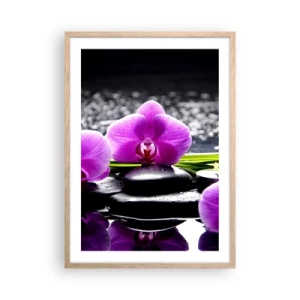 Affisch i ram av ljusek - Drunkna i tystnad och lugn - 50x70 cm