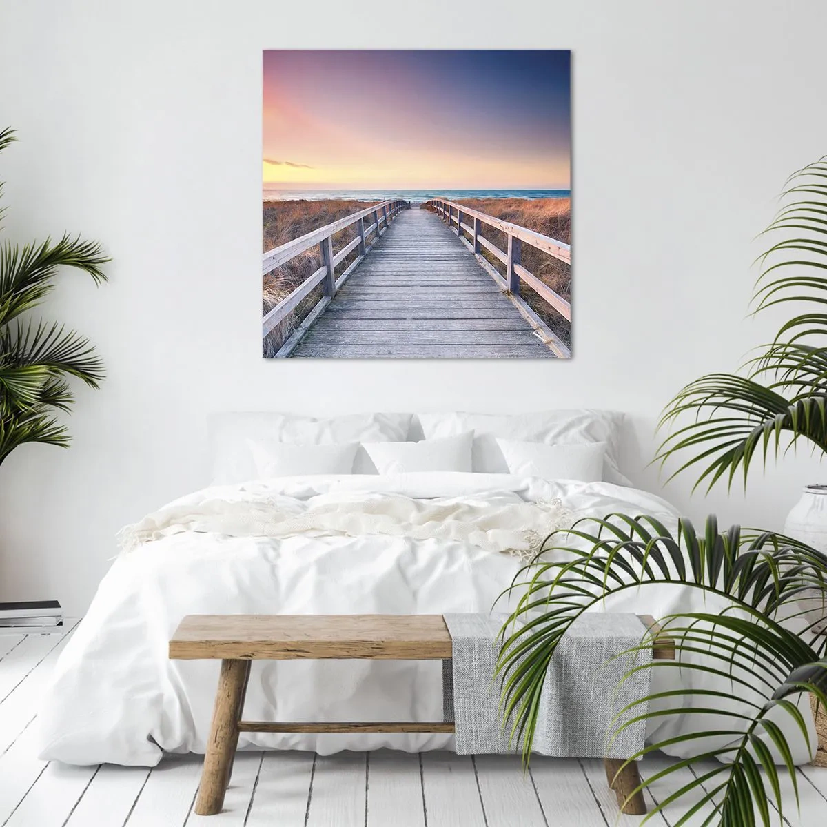 Canvastavla - Bild på duk - Kvällssken i Östersjön - 60x60 cm