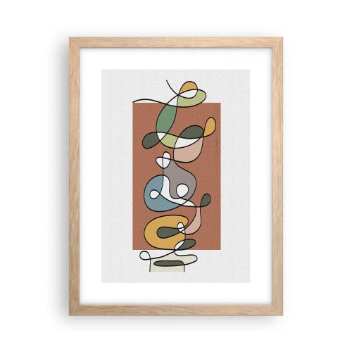 Affisch i ram av ljusek - Abstraktion: en färgglad dans - 30x40 cm