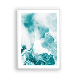 Affisch i vit ram - Blåa laguner - 50x70 cm