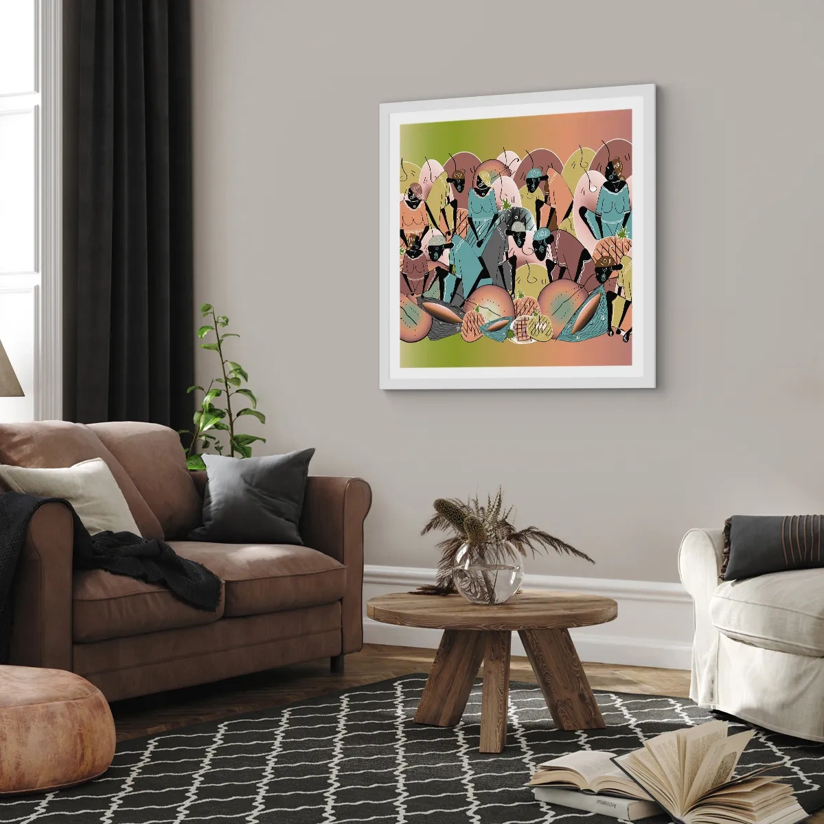 Affisch i vit ram - Högtiden kommer - 30x30 cm