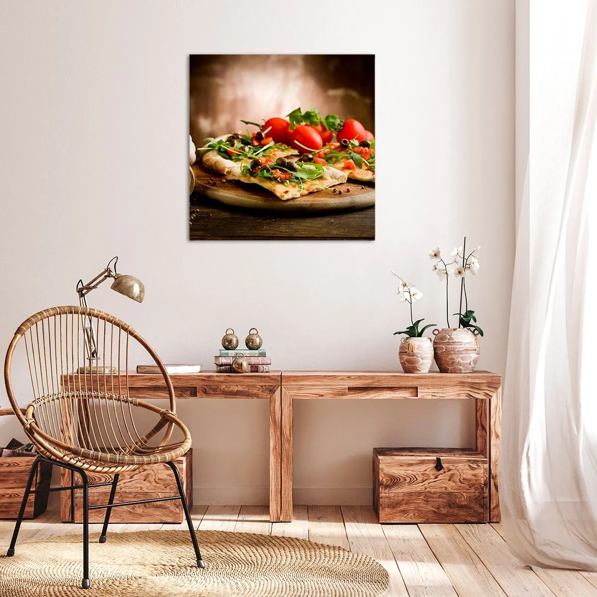 Canvastavla - Bild på duk - Direkt från ugnen och trädgården - 30x30 cm