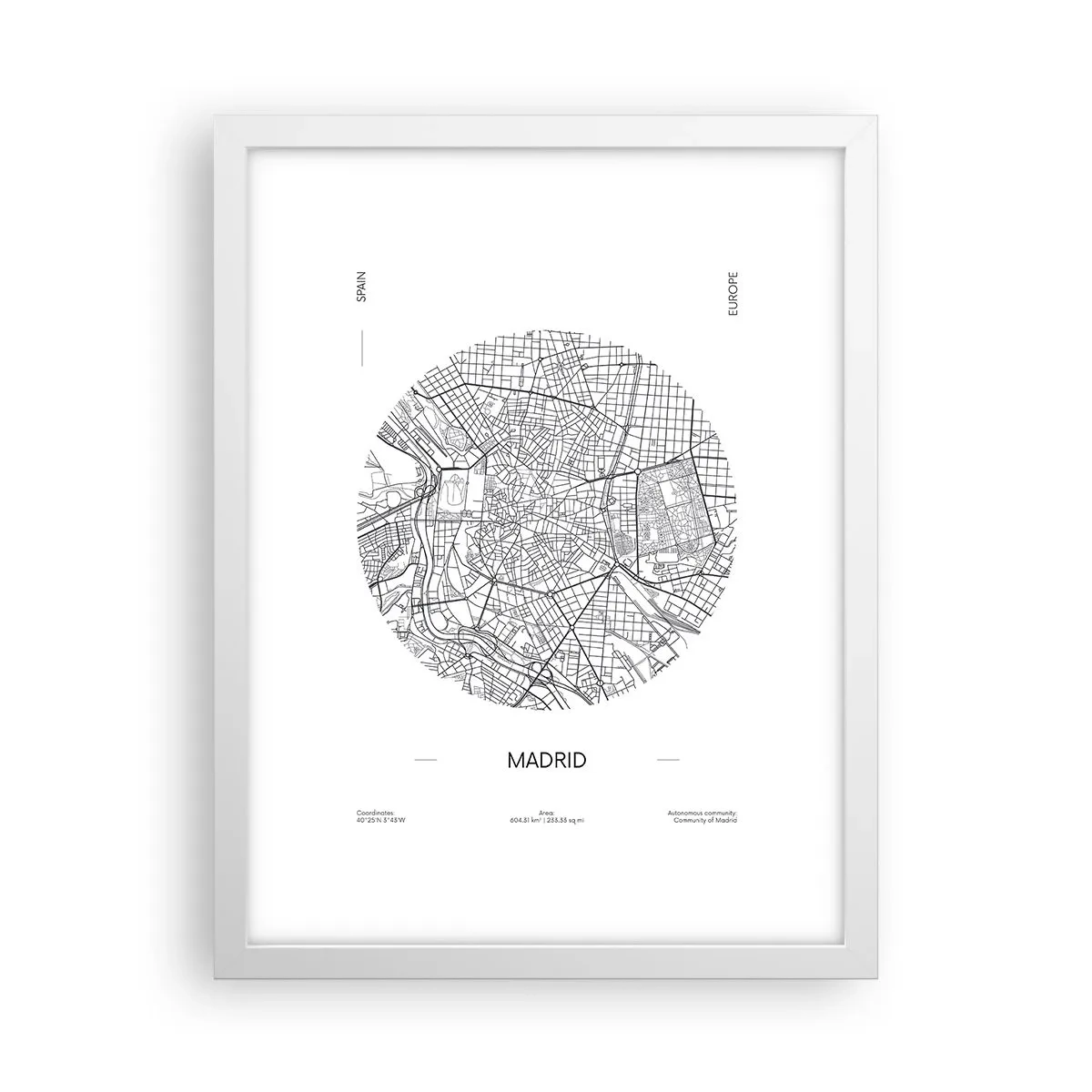 Affisch i vit ram - Madrids anatomi - 30x40 cm