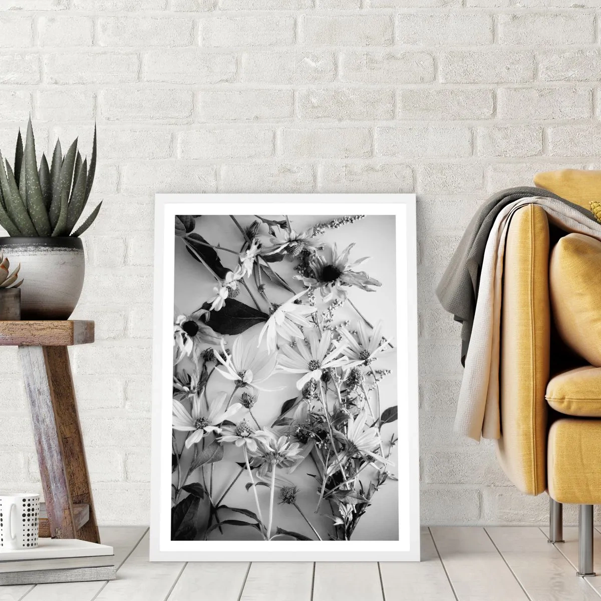 Affisch i vit ram - Icke-blombukett - 50x70 cm