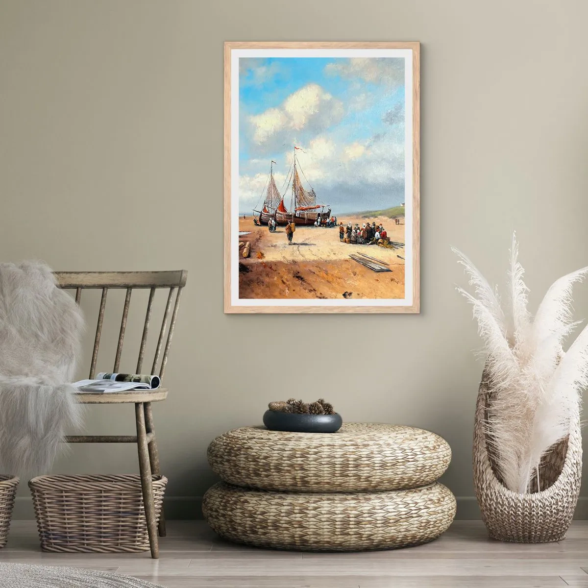 Affisch i ram av ljusek - Efter en lyckad fångst - 70x100 cm