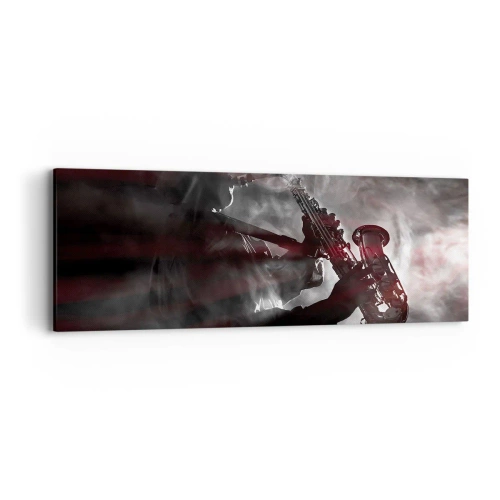 Canvastavla - Bild på duk - I jazzens ångor - 90x30 cm
