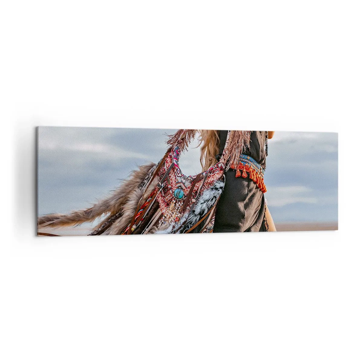 Canvastavla - Bild på duk - Shamanens flicka - 160x50 cm