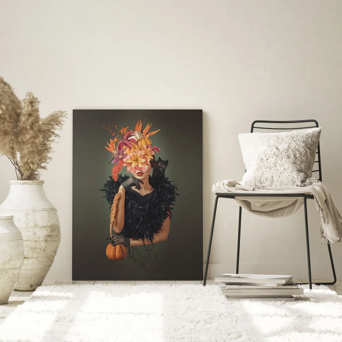 Glastavla - Bild på glas - Häxans troll - 50x70 cm