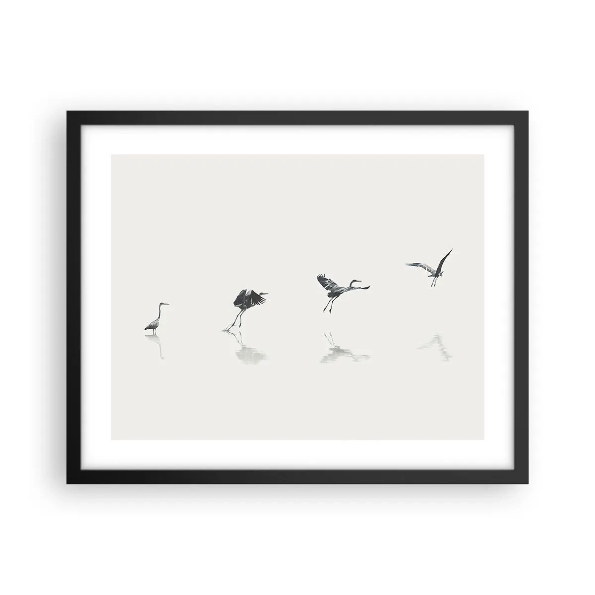 Affisch i svart ram - Fyra enkla steg - 50x40 cm