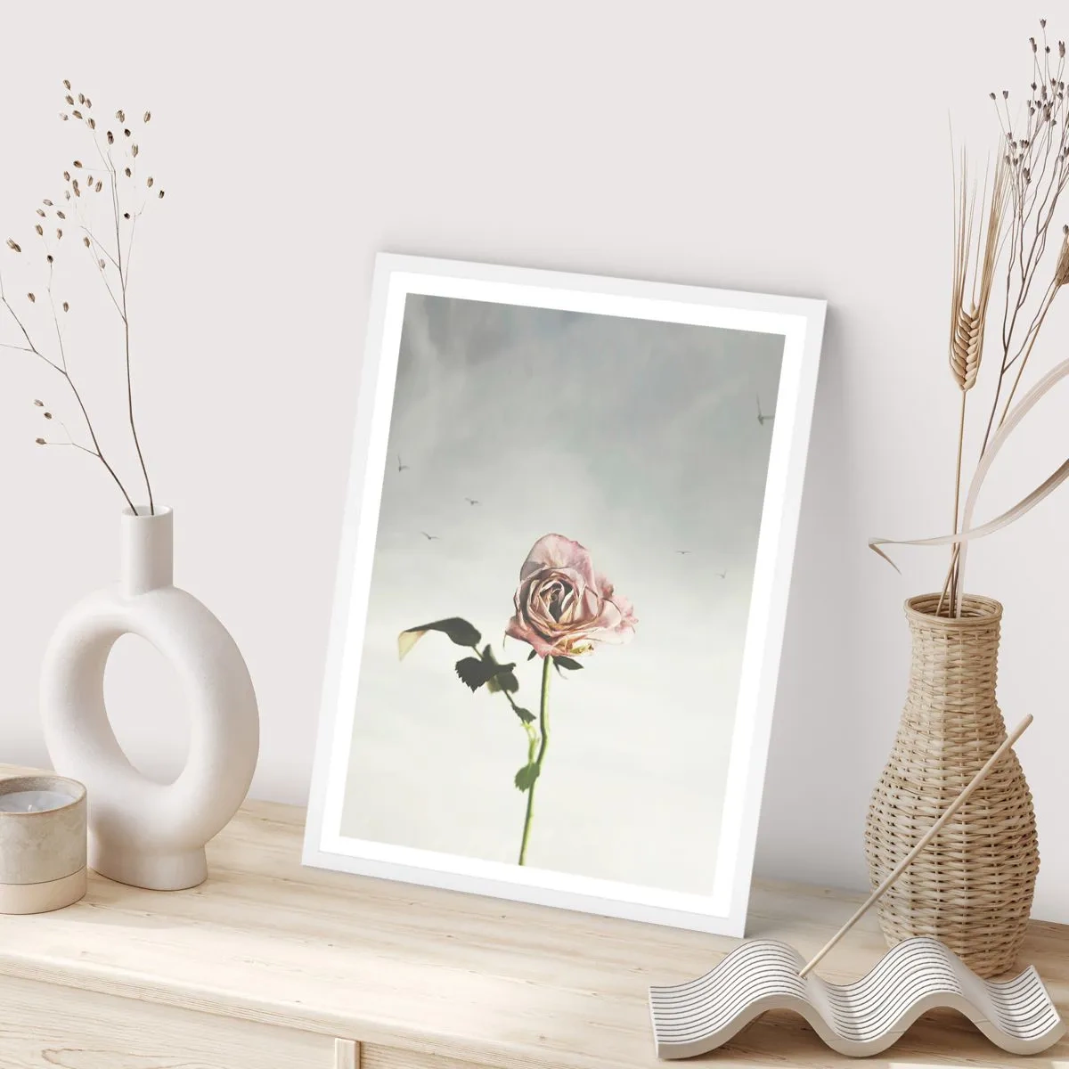 Affisch i vit ram - Vårens välkomst - 70x100 cm