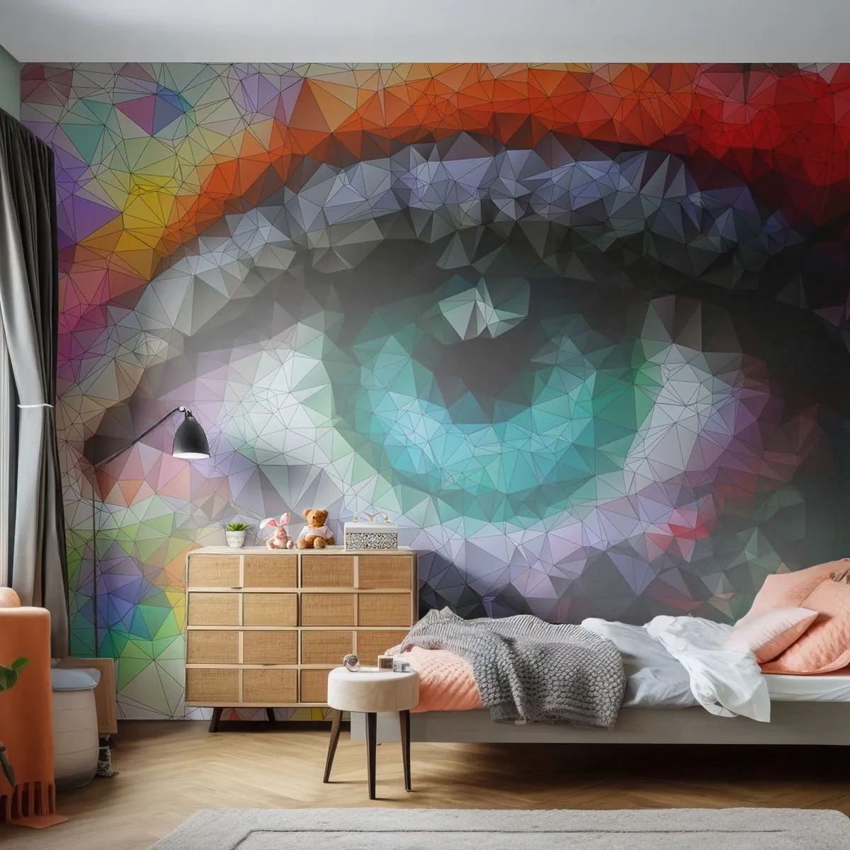 Fototapet Premium Canvas - Kristallögonens glans - Abstraktion, Öga, Grafik - 150x105 cm