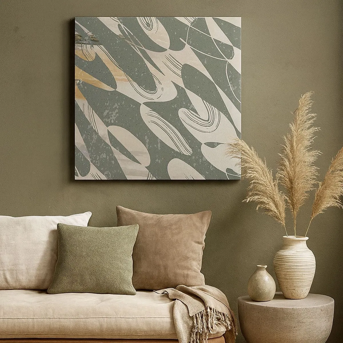 Canvastavla - Bild på duk - Rytmisk abstraktion - 30x30 cm