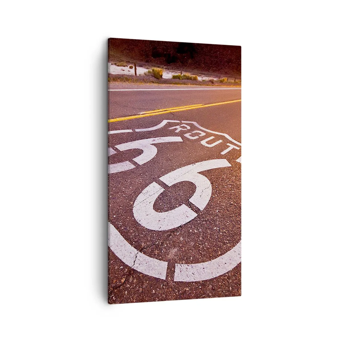 Canvastavla - Bild på duk - Den kända Route 66 - 45x80 cm