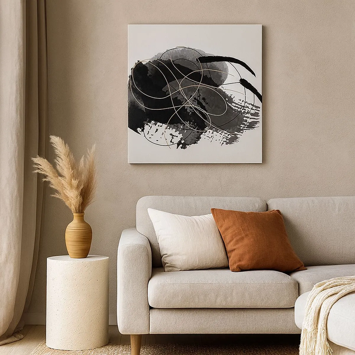 Canvastavla - Bild på duk - Uppkommen ur svärta - 30x30 cm