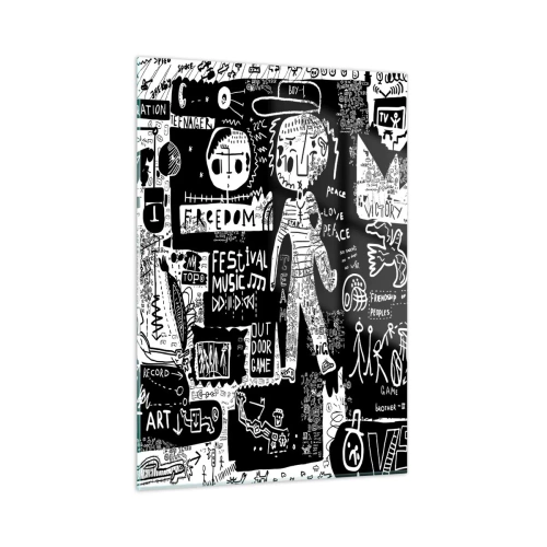 Glastavla - Bild på glas - Unga själens rättigheter och glädje - 50x70 cm