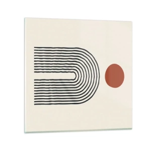 Glastavla - Bild på glas - Formernas och färgernas magnetism - 70x70 cm
