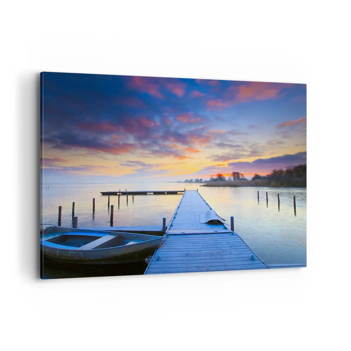 Canvastavla - Bild på duk - Violet-guld ro - 100x70 cm