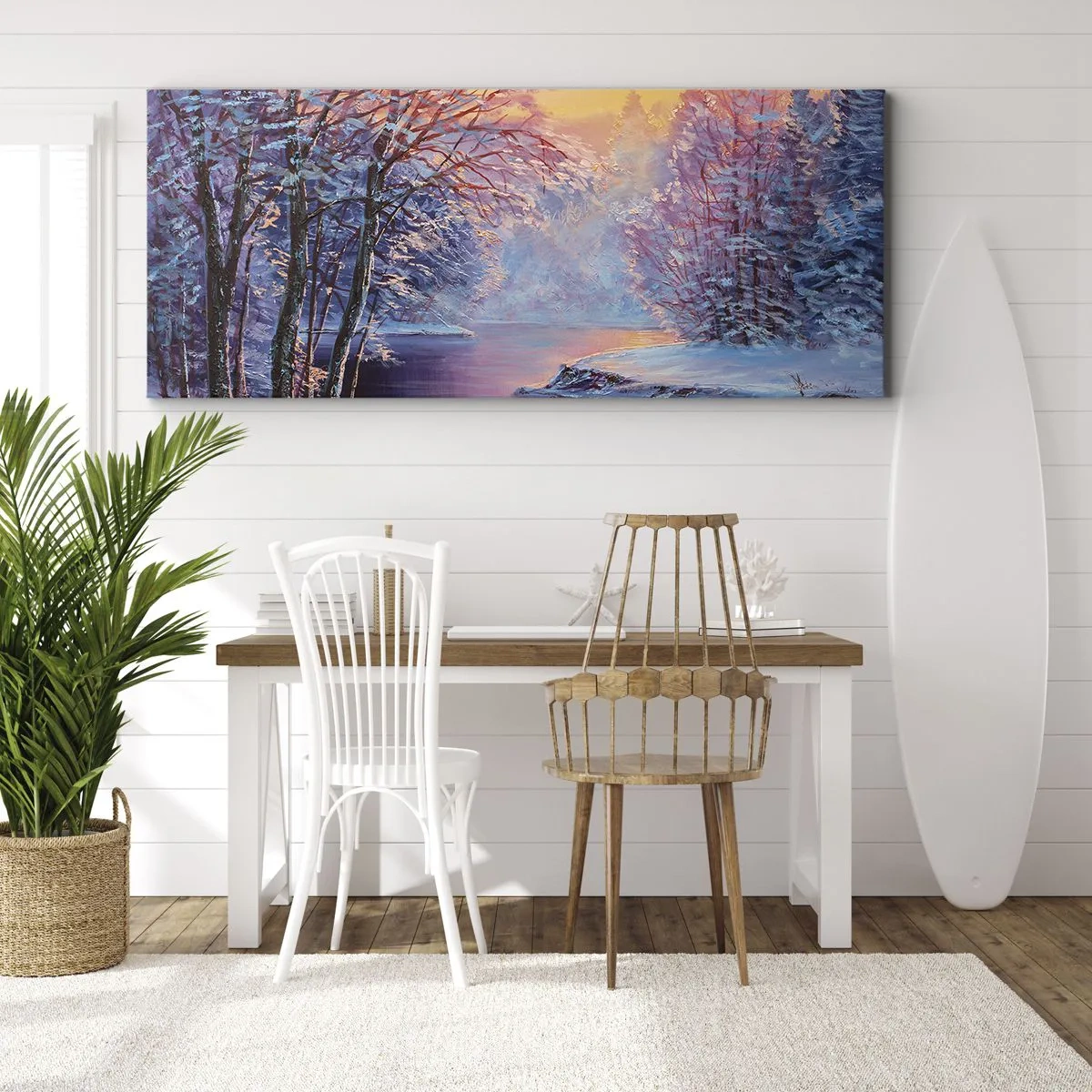 Canvastavla - Bild på duk - Vinterns färger - 100x40 cm