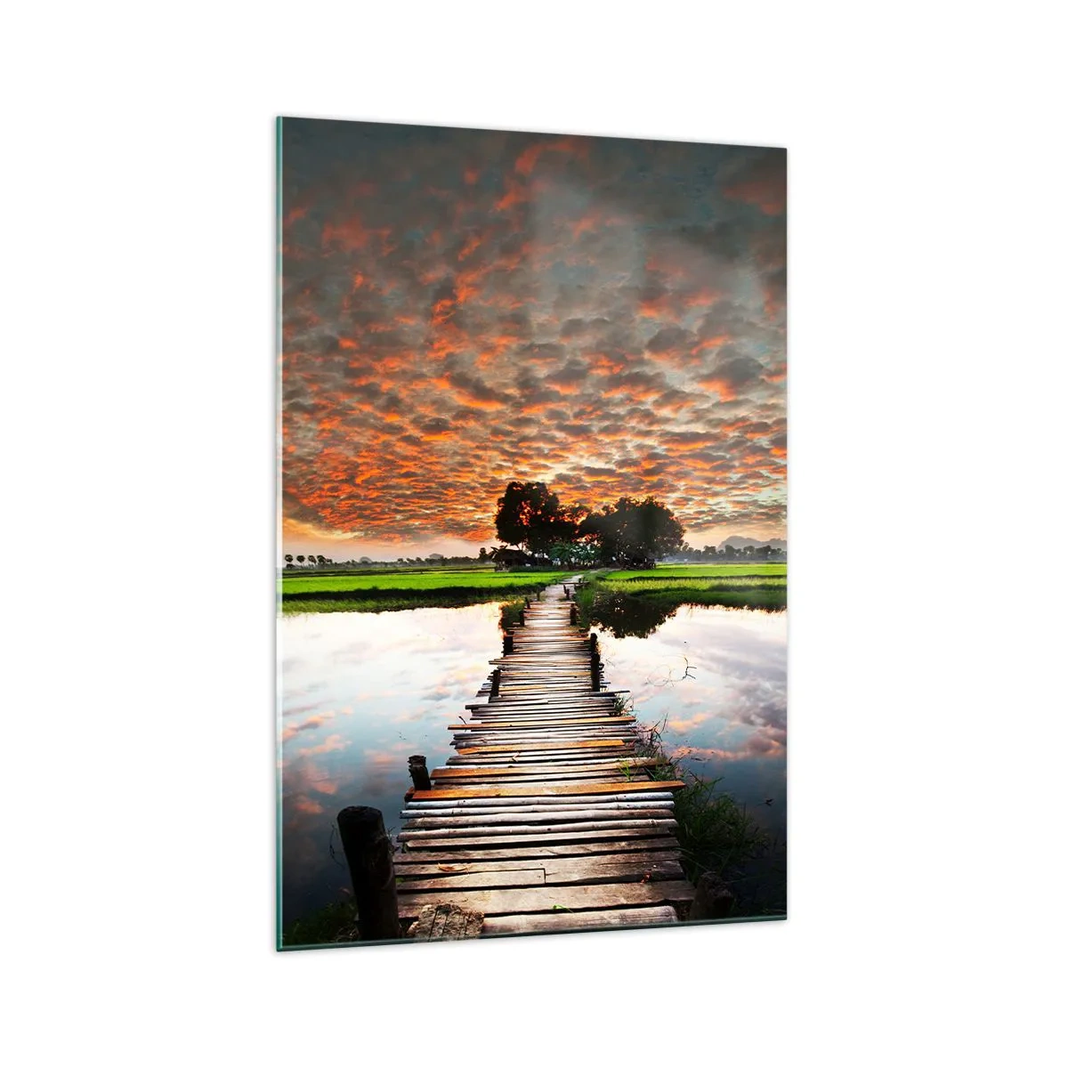 Glastavla - Bild på glas - Fäll ut armarna - andas  - 70x100 cm