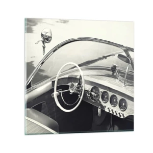 Glastavla - Bild på glas - Väder för de rika - 40x40 cm