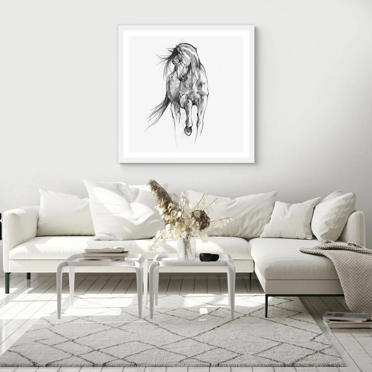 Affisch i vit ram - Elegant trav - 30x30 cm