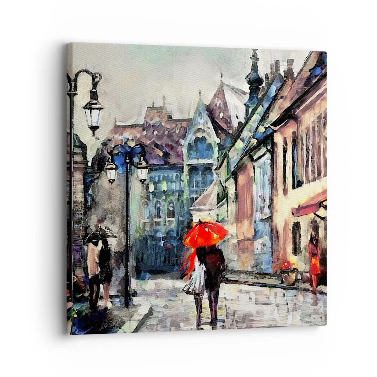 Canvastavla - Bild på duk - Regn för två - 30x30 cm