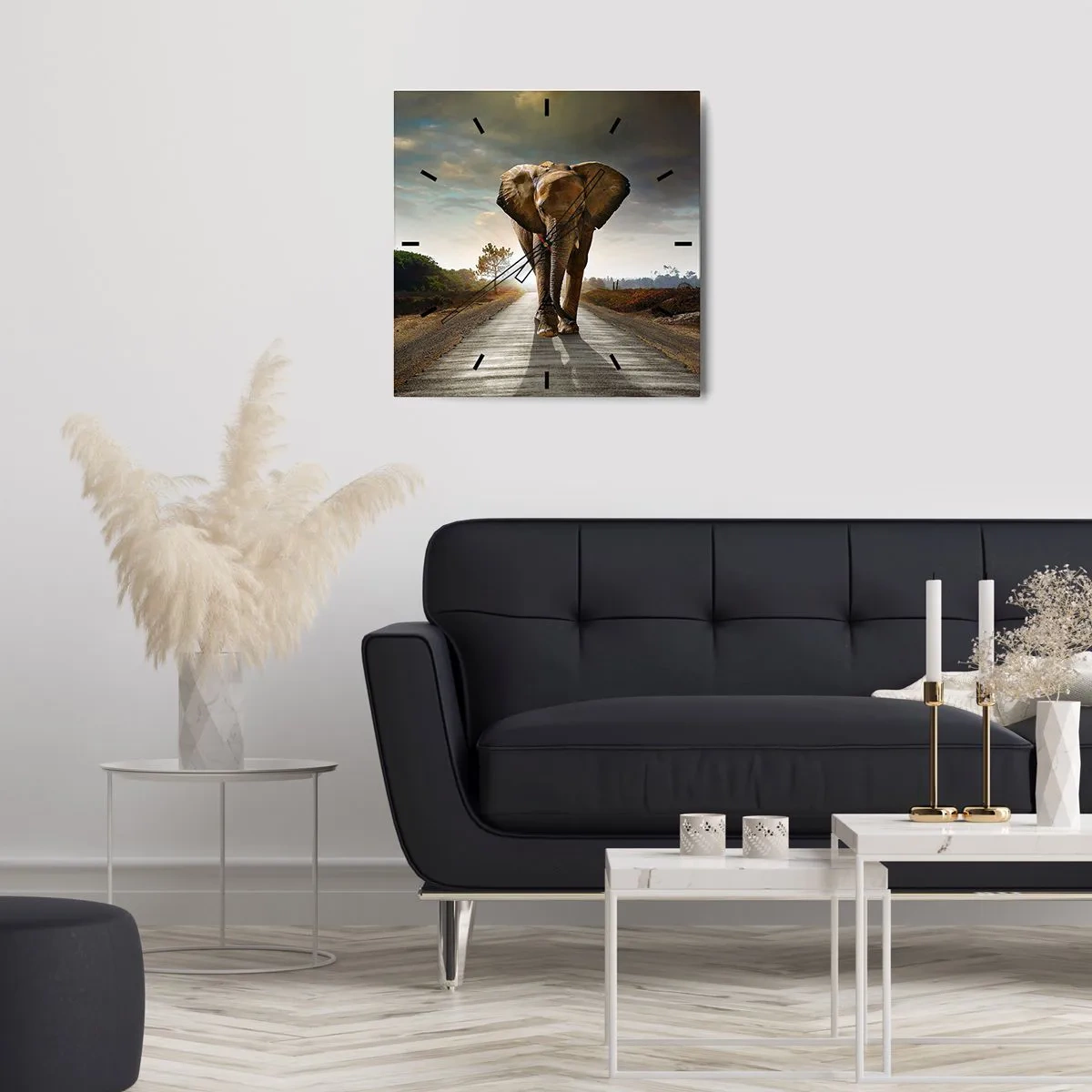 Väggklocka - Klocka på glas - Inte alls i en porslinsbutik - 40x40 cm