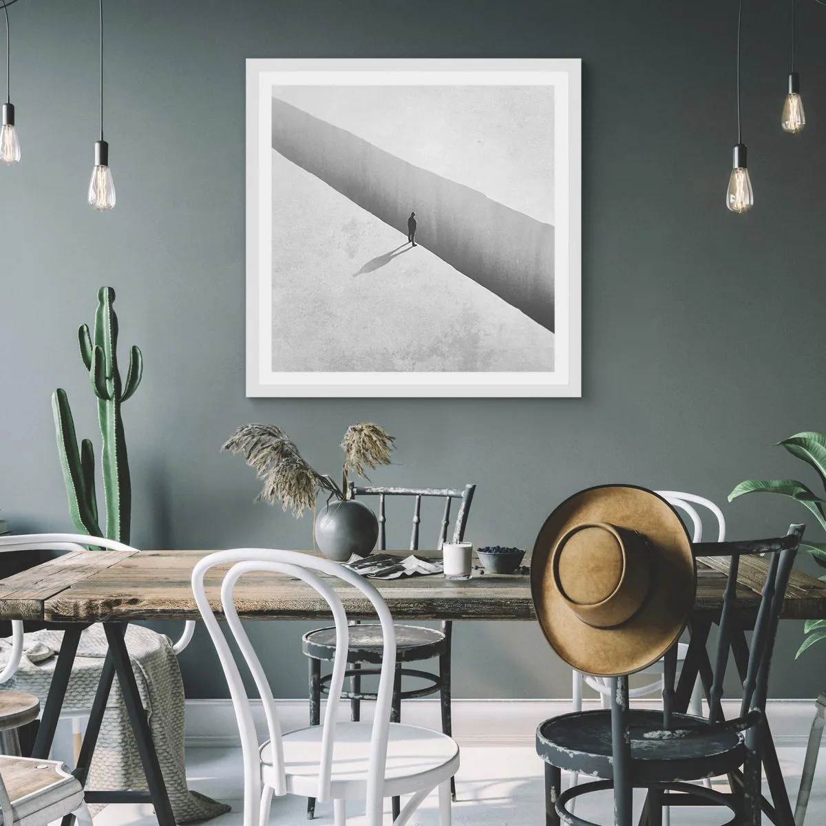 Affisch i vit ram - Tydligt mål - 60x60 cm