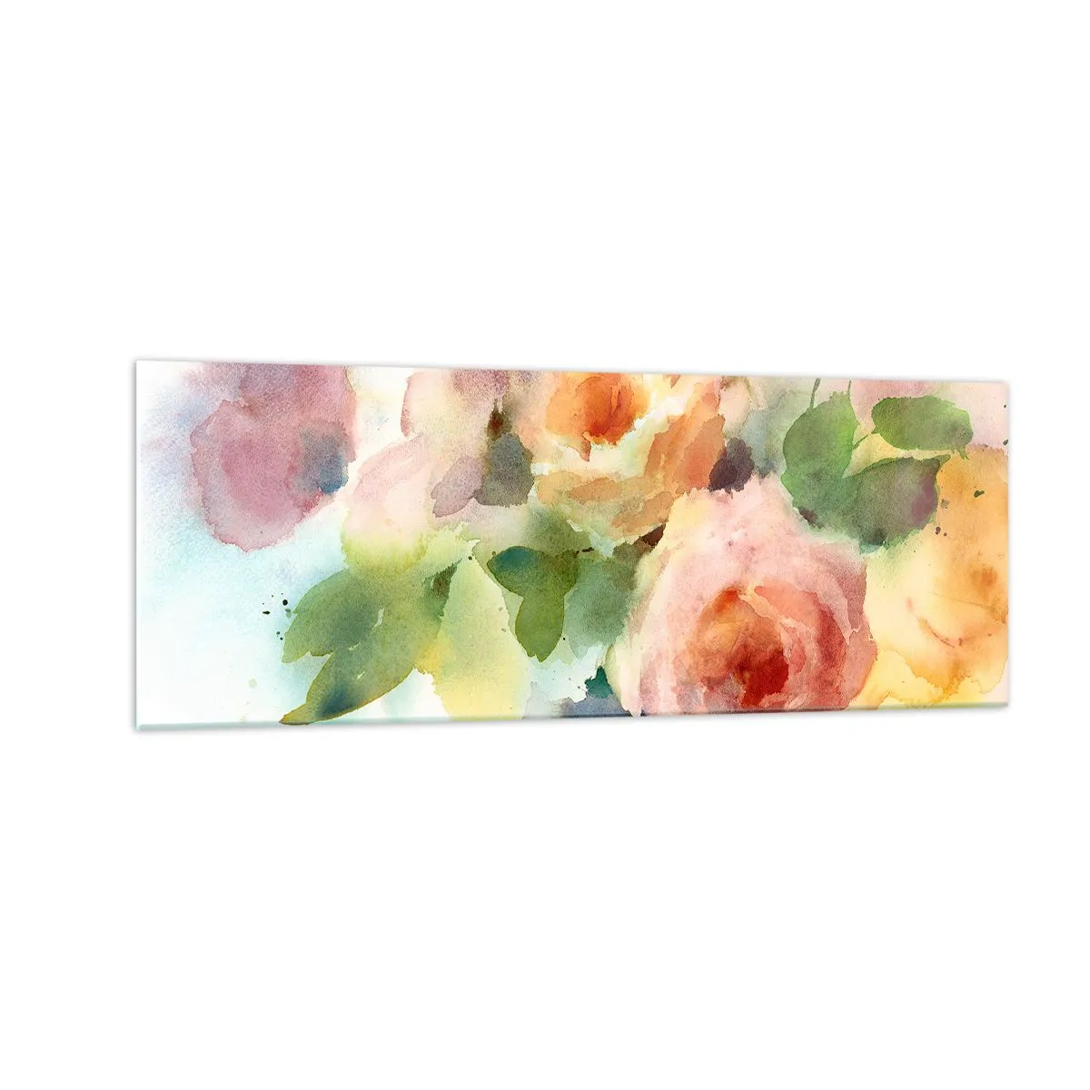 Glastavla - Bild på glas - Delikat som en akvarell - 140x50 cm