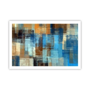 Affisch - Genom blåa gardinen - 91x61 cm