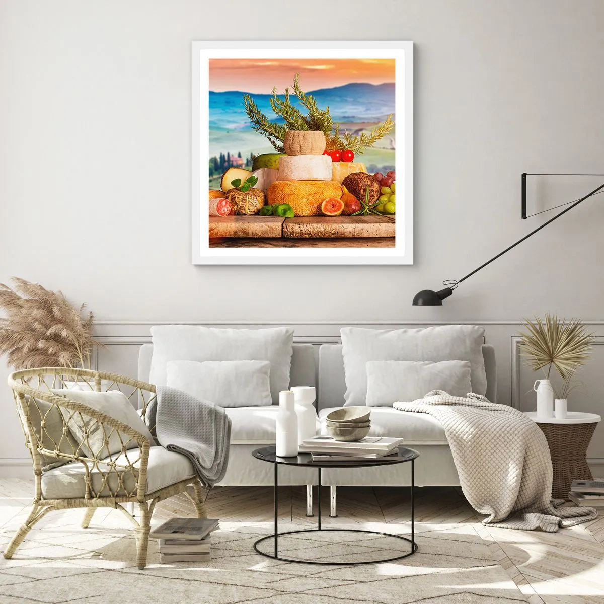 Affisch i vit ram - Italiensk livsglädje - 60x60 cm