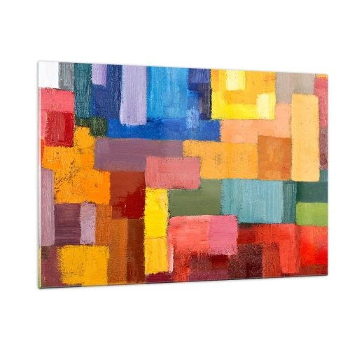 Glastavla - Bild på glas - Alla olika, alla färgglada - 120x80 cm