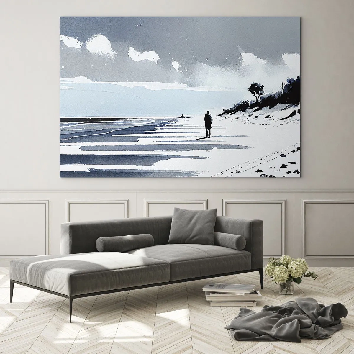 Glastavla - Bild på glas - Ensam - 100x70 cm
