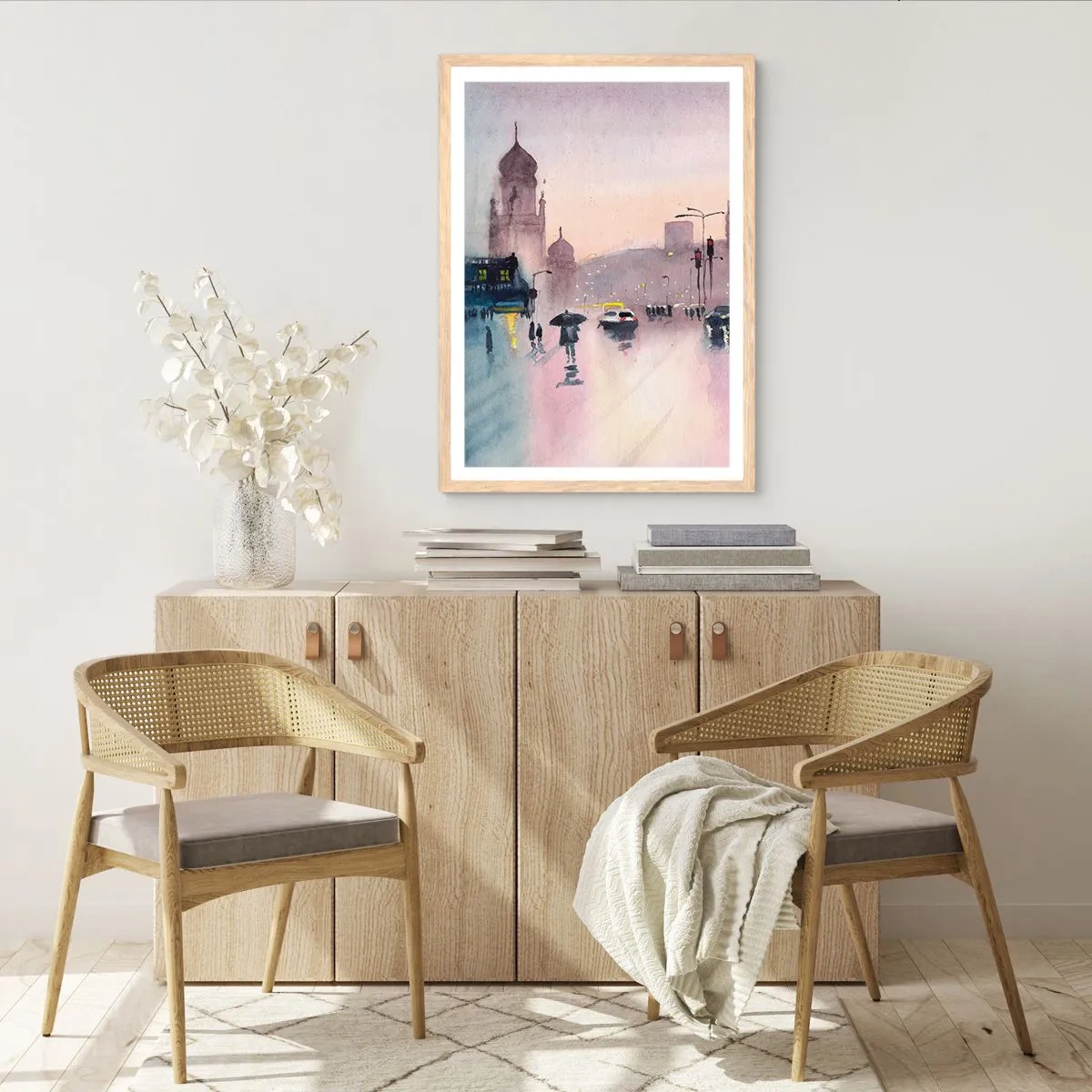 Affisch i ram av ljusek - I regnig dimma - 70x100 cm