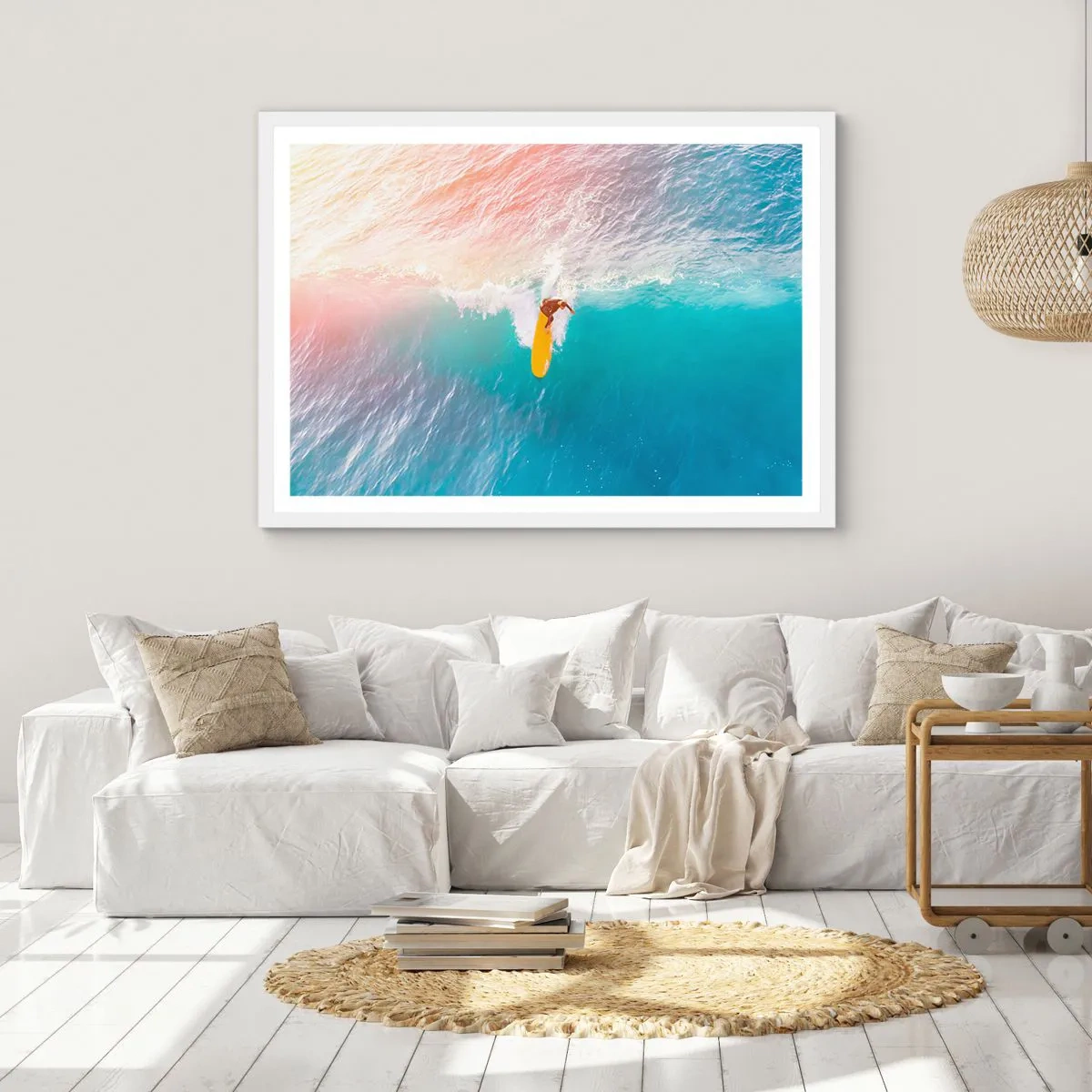 Affisch i vit ram - Havsryttare - 100x70 cm