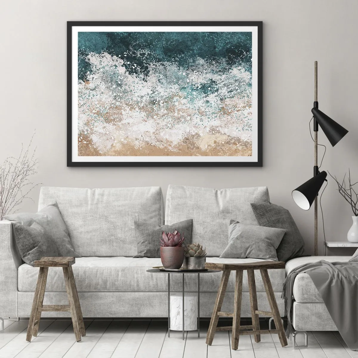 Affisch i svart ram - Berättelser från havet - 70x50 cm