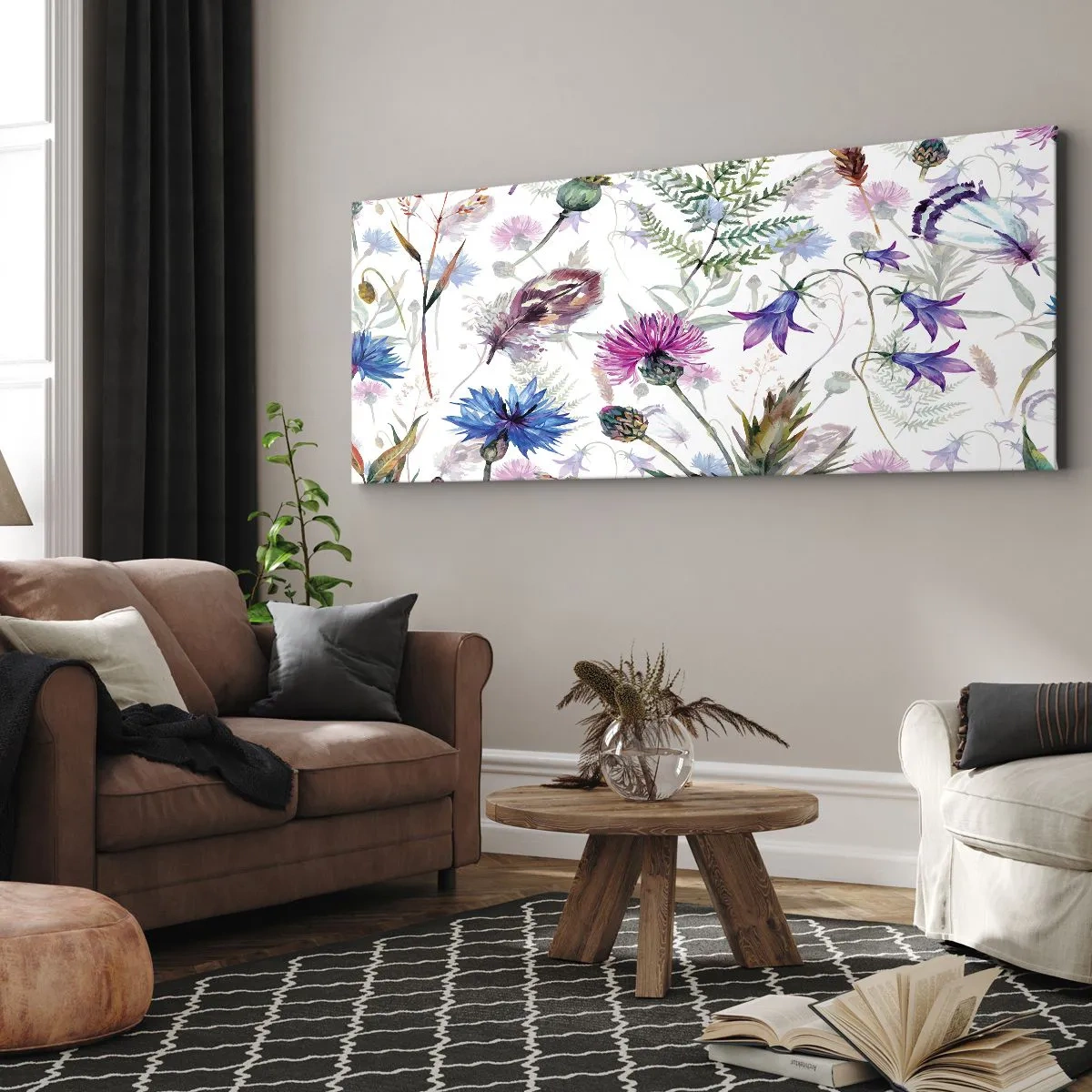 Canvastavla - Bild på duk - Polska örter - 90x30 cm