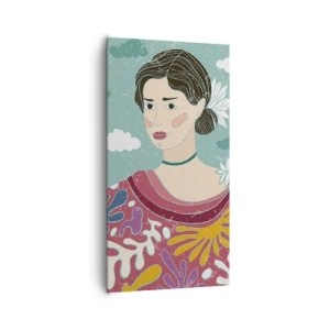 Canvastavla - Bild på duk - Med melankoli i blicken - 65x120 cm