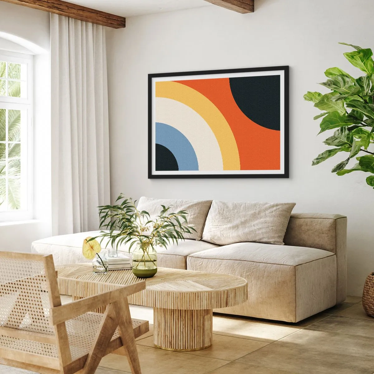 Affisch i svart ram - Mot varandra - 70x50 cm