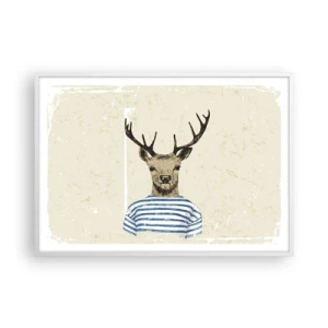 Affisch i vit ram - Ty jag gillar randiga tröjor! - 100x70 cm