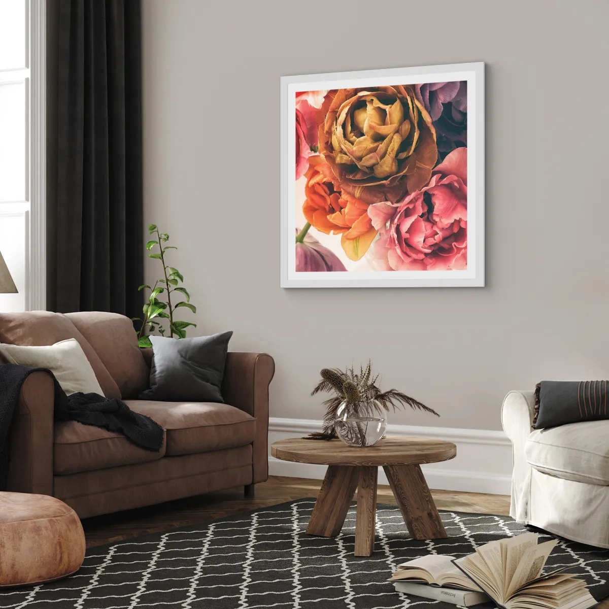 Affisch i vit ram - Livets högtid - 50x50 cm