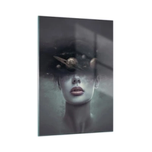 Glastavla - Bild på glas - Och planeterna blir galna... - 50x70 cm