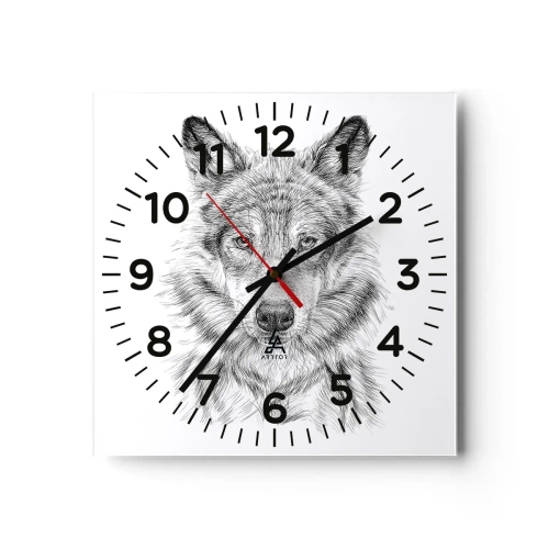 Väggklocka - Klocka på glas - En född ledare - 30x30 cm